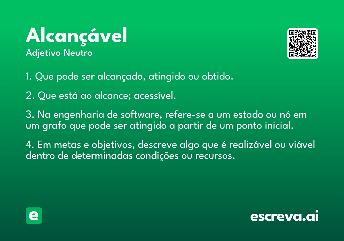 alcançável