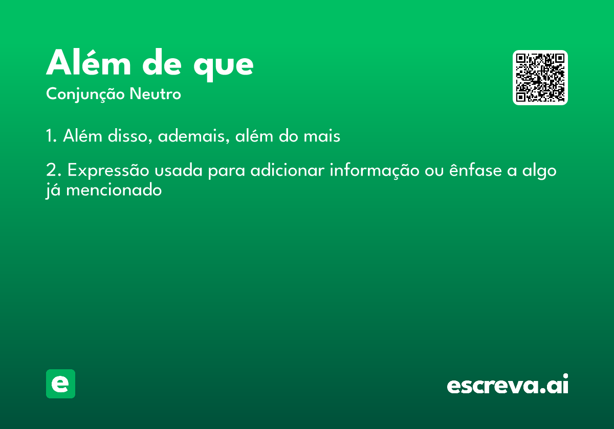 além de que