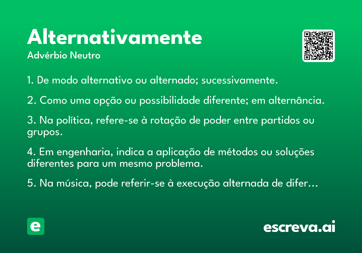 alternativamente