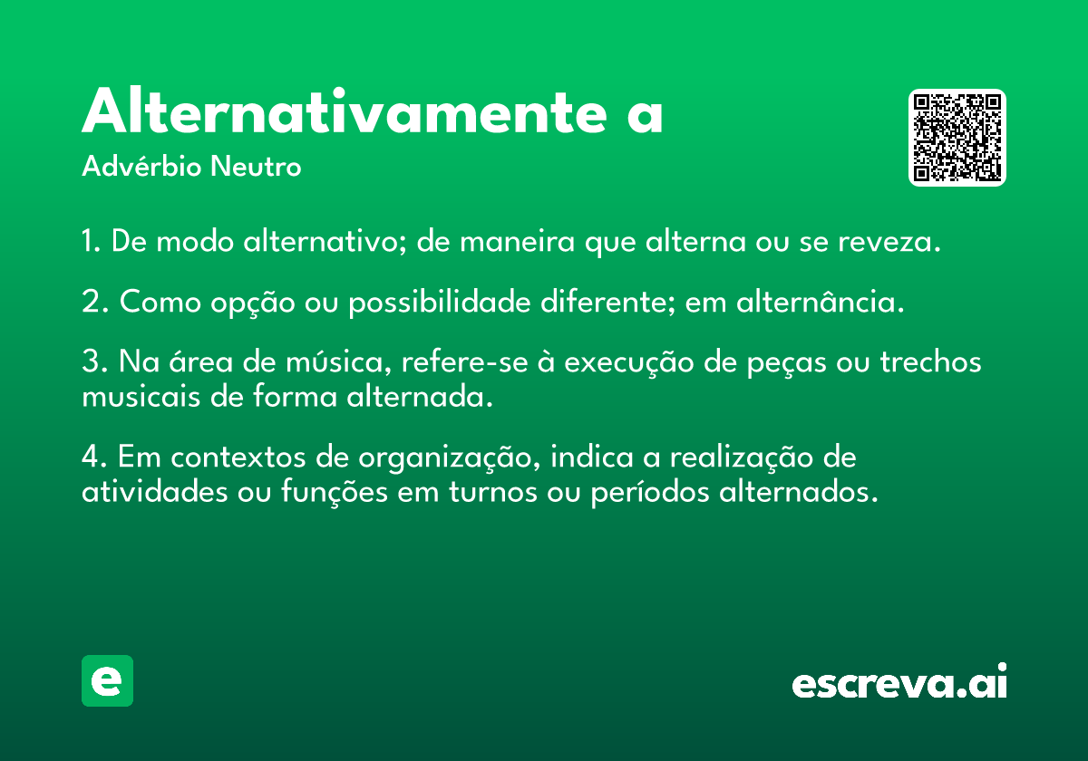 alternativamente a