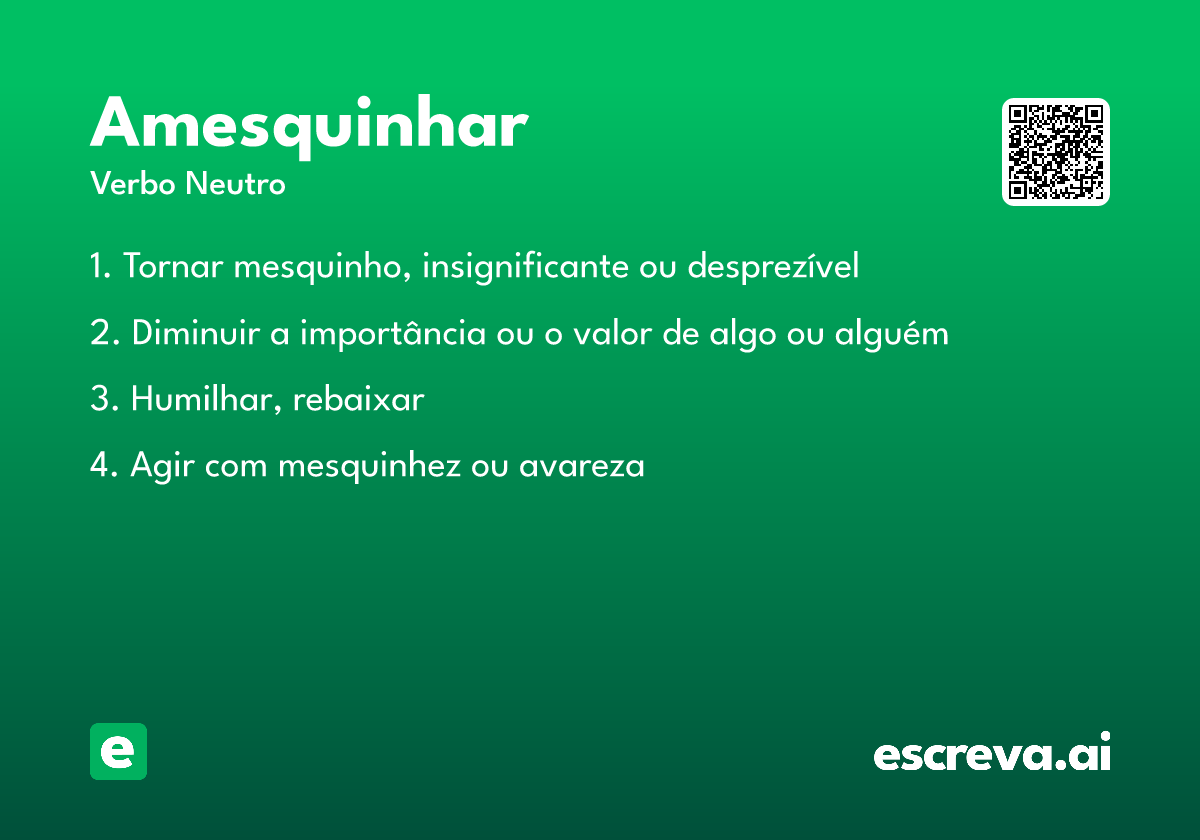 amesquinhar