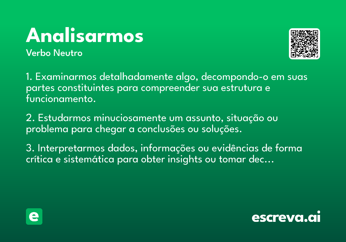analisarmos