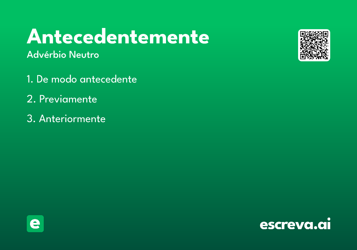 antecedentemente