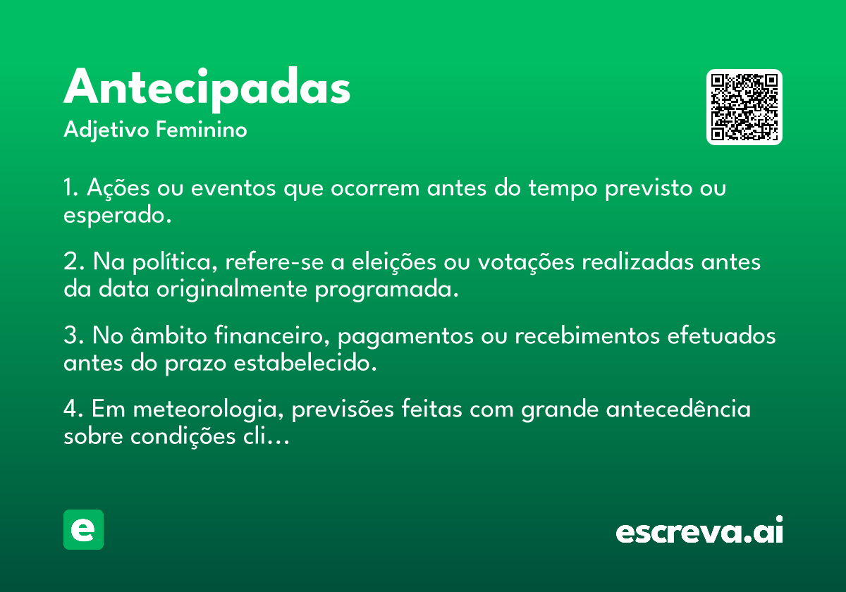 antecipadas
