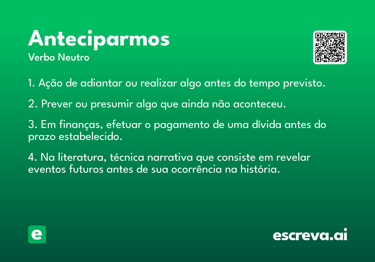 anteciparmos