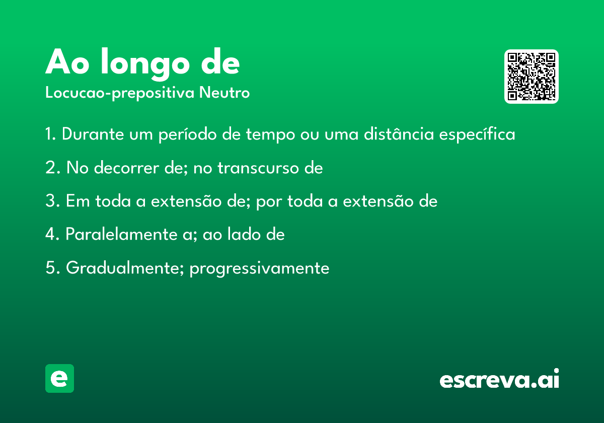 ao longo de