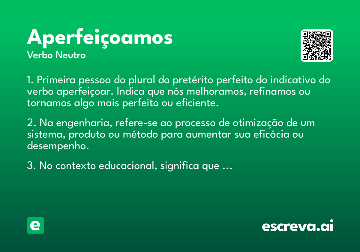 aperfeiçoamos