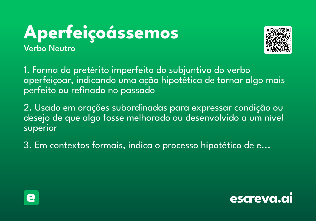 aperfeiçoássemos