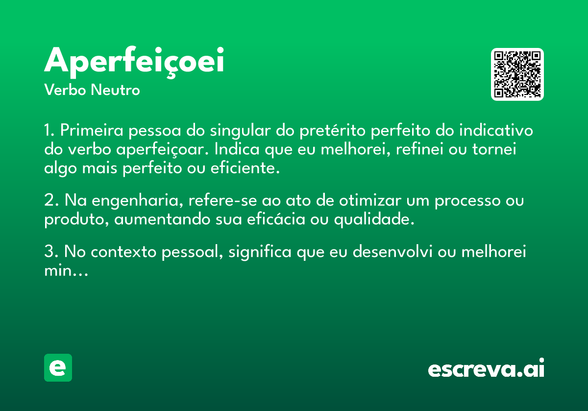aperfeiçoei