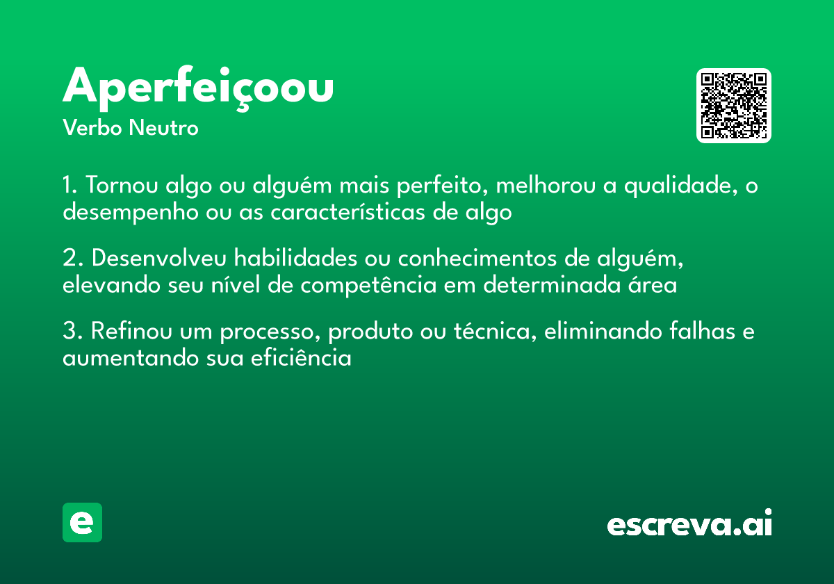 aperfeiçoou