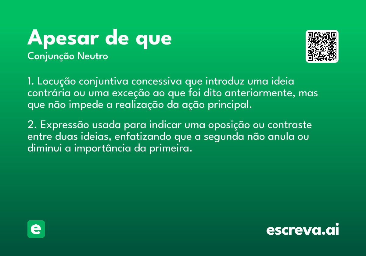 apesar de que