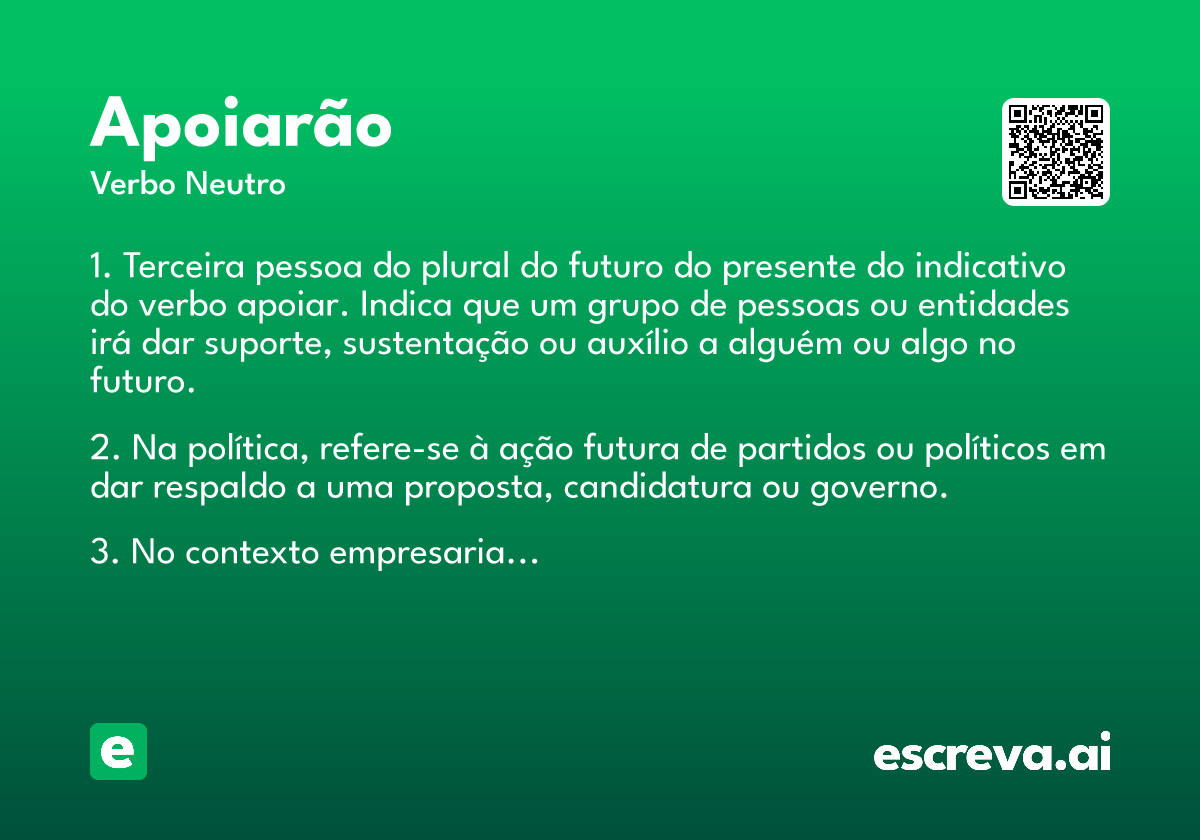 apoiarão