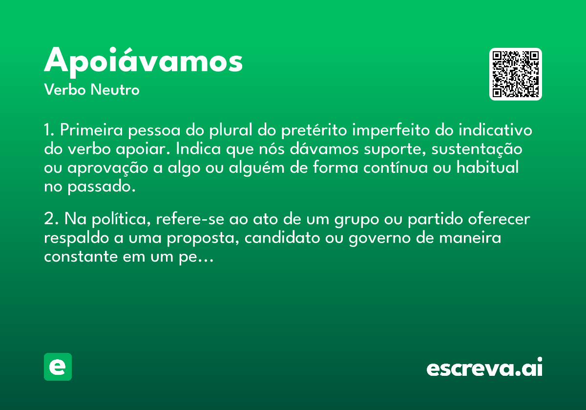 apoiávamos