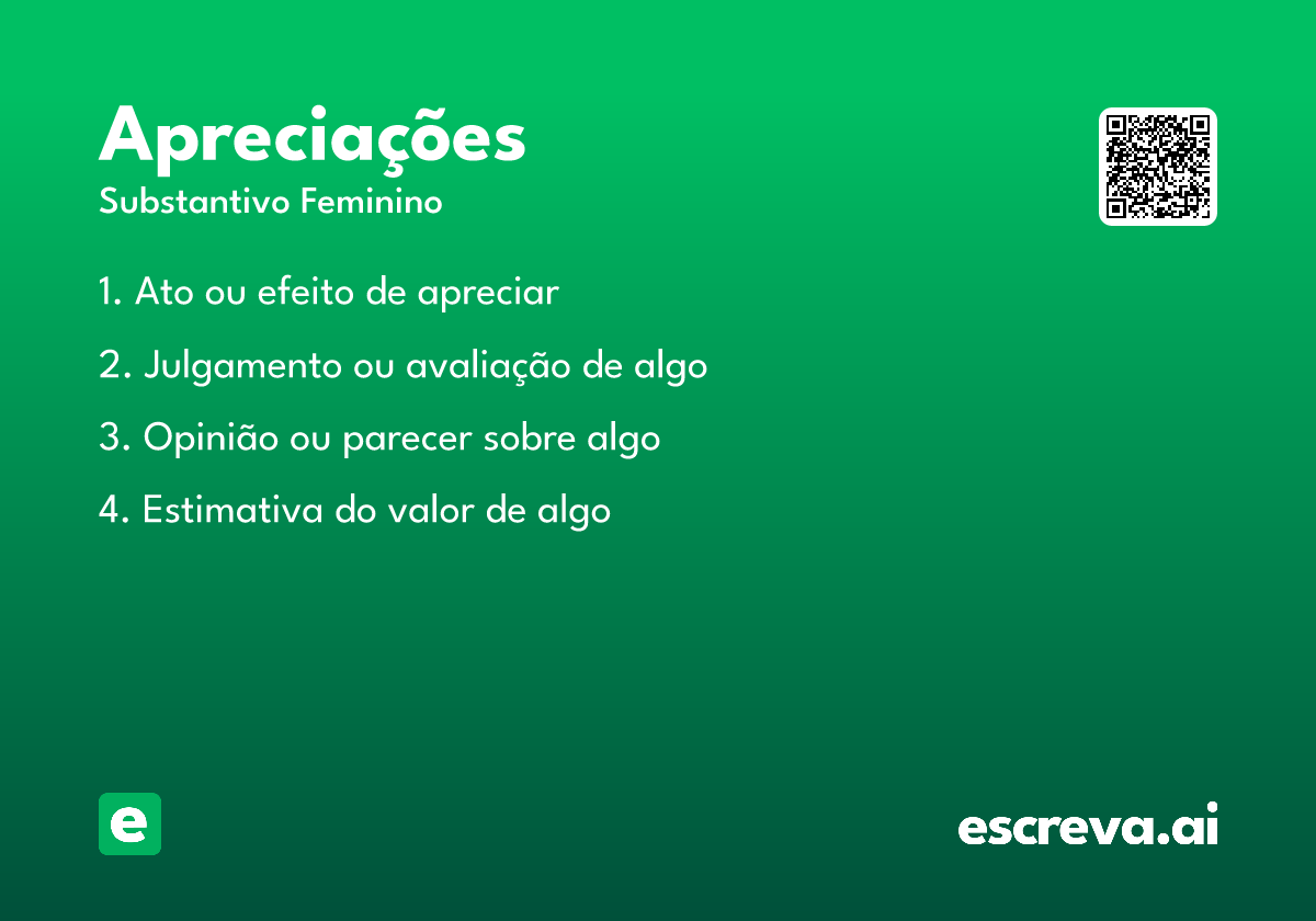 apreciações