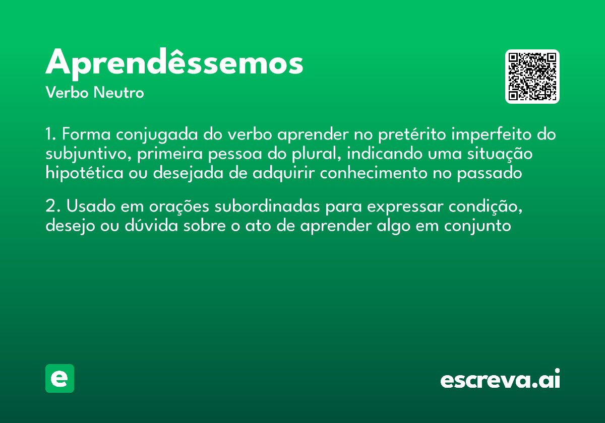 aprendêssemos