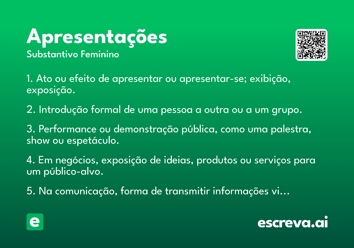 apresentações