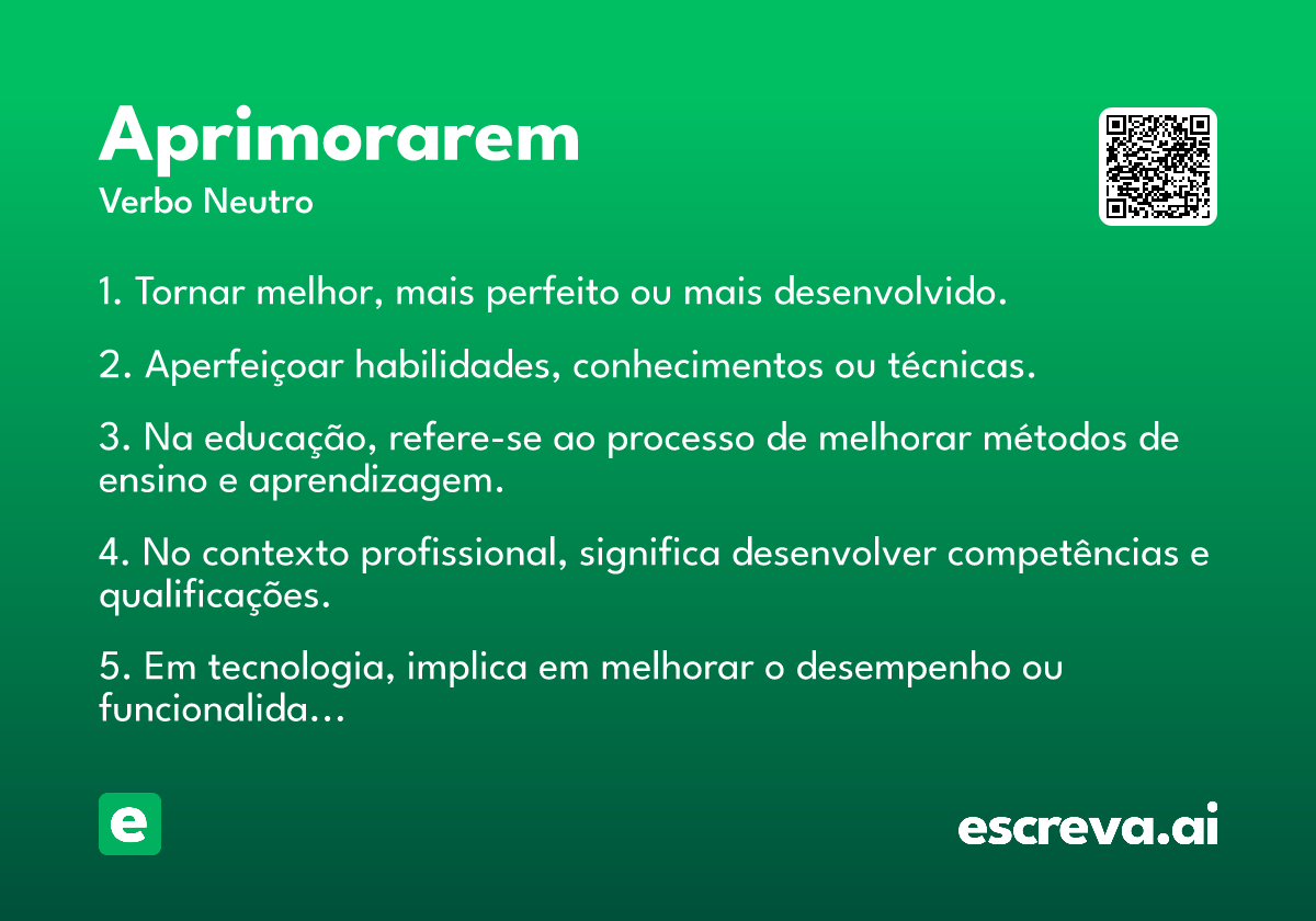 aprimorarem