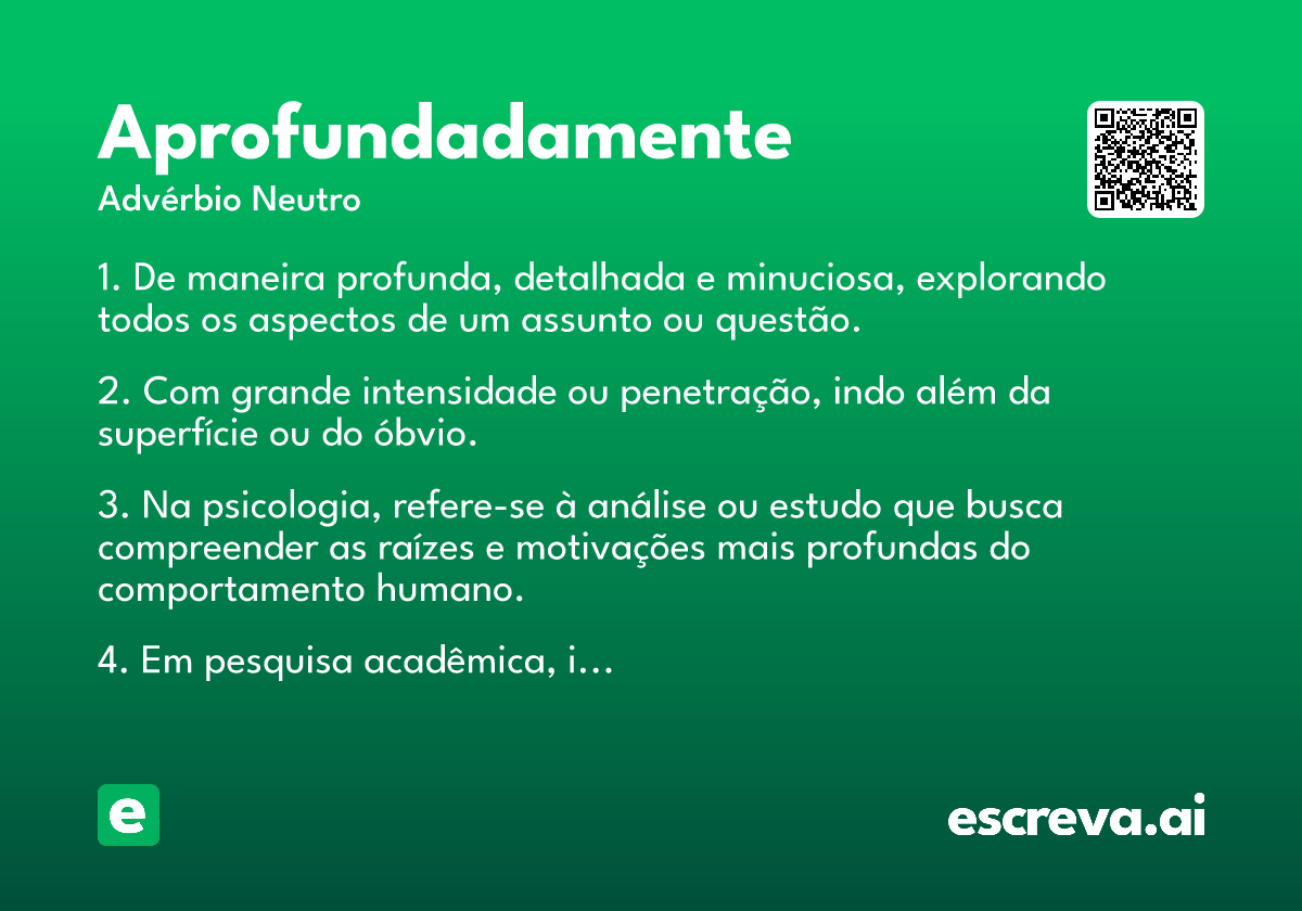 aprofundadamente