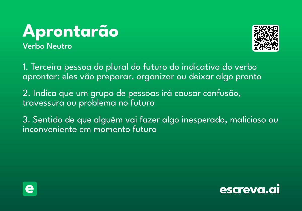 aprontarão