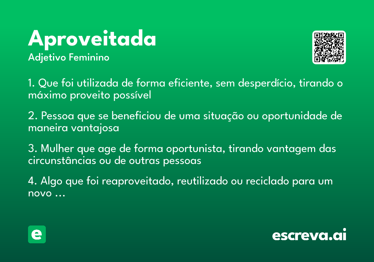 aproveitada