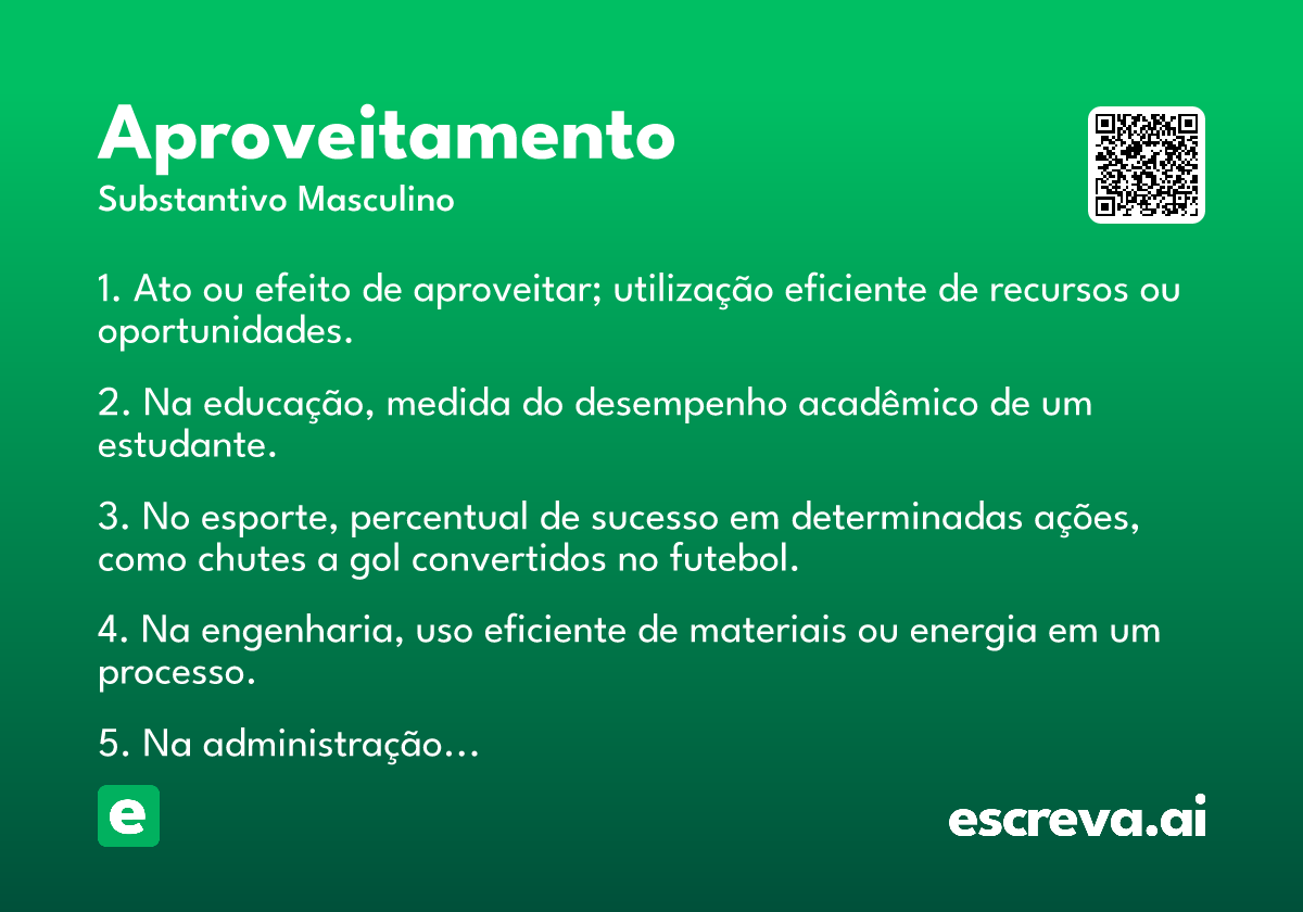 aproveitamento