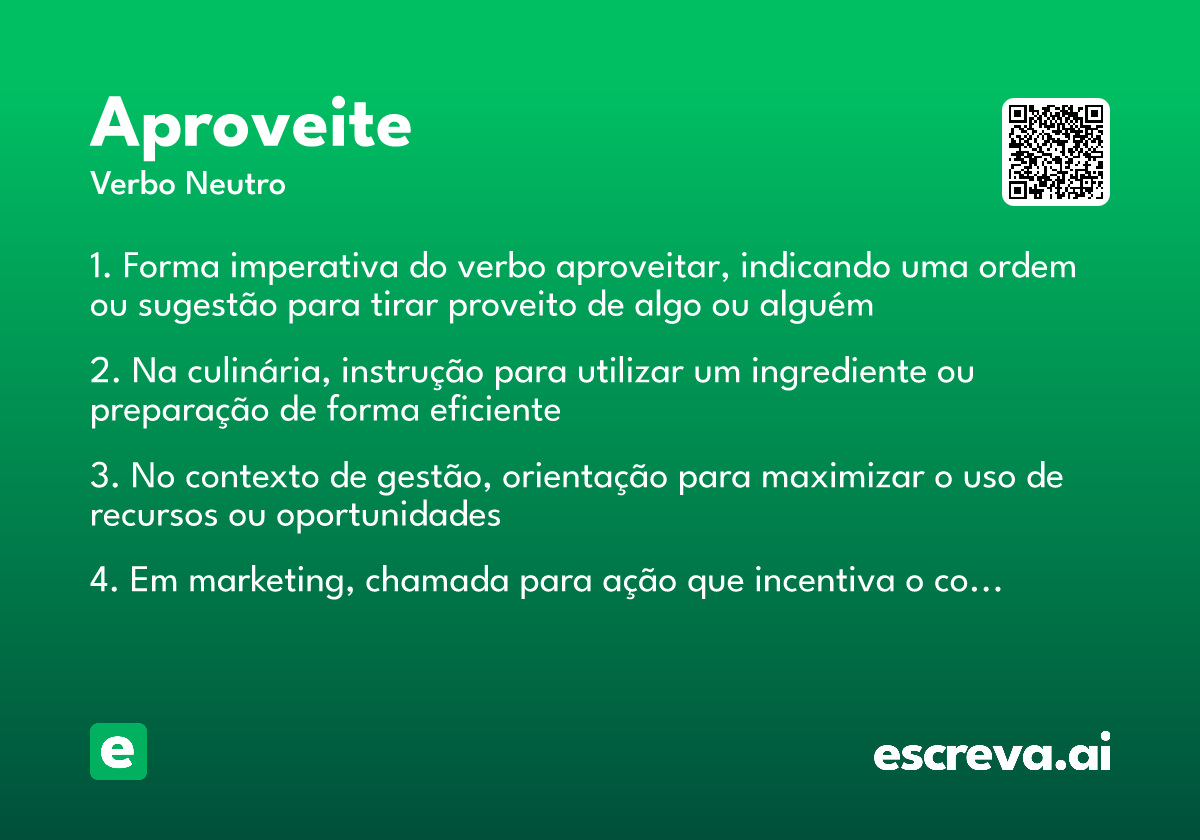 aproveite