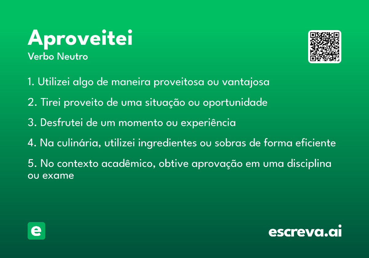 aproveitei