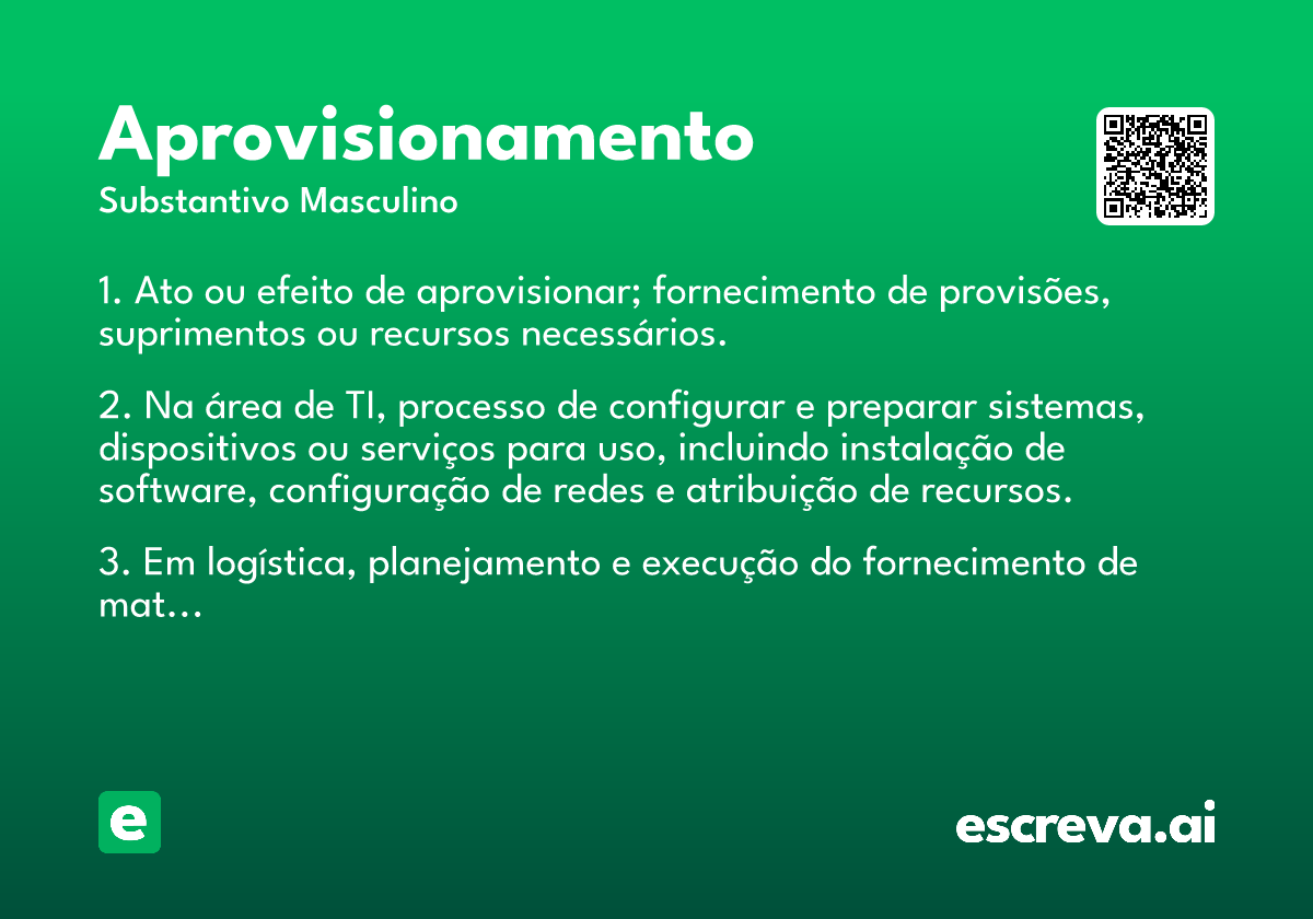 aprovisionamento