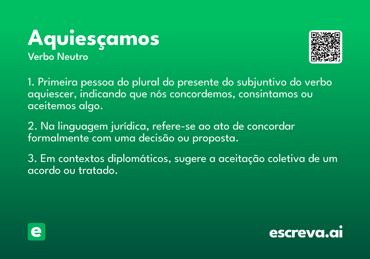 aquiesçamos