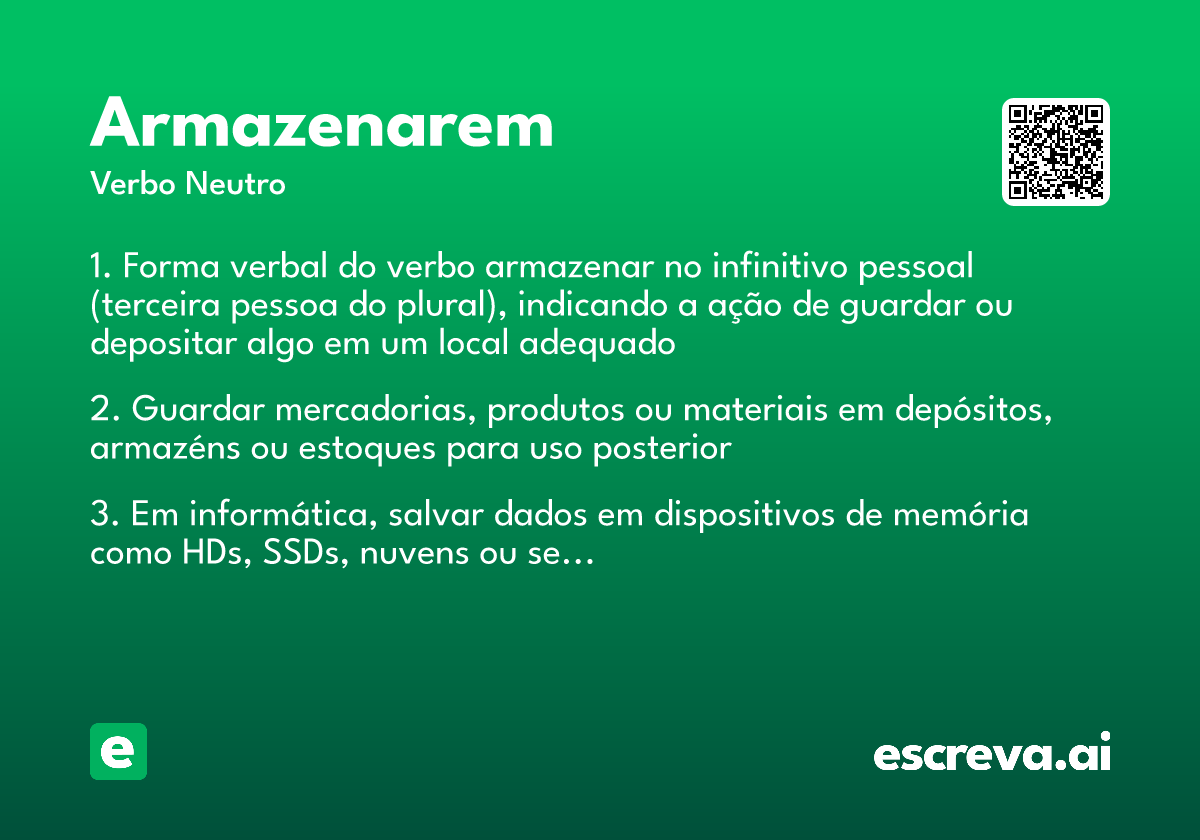 armazenarem