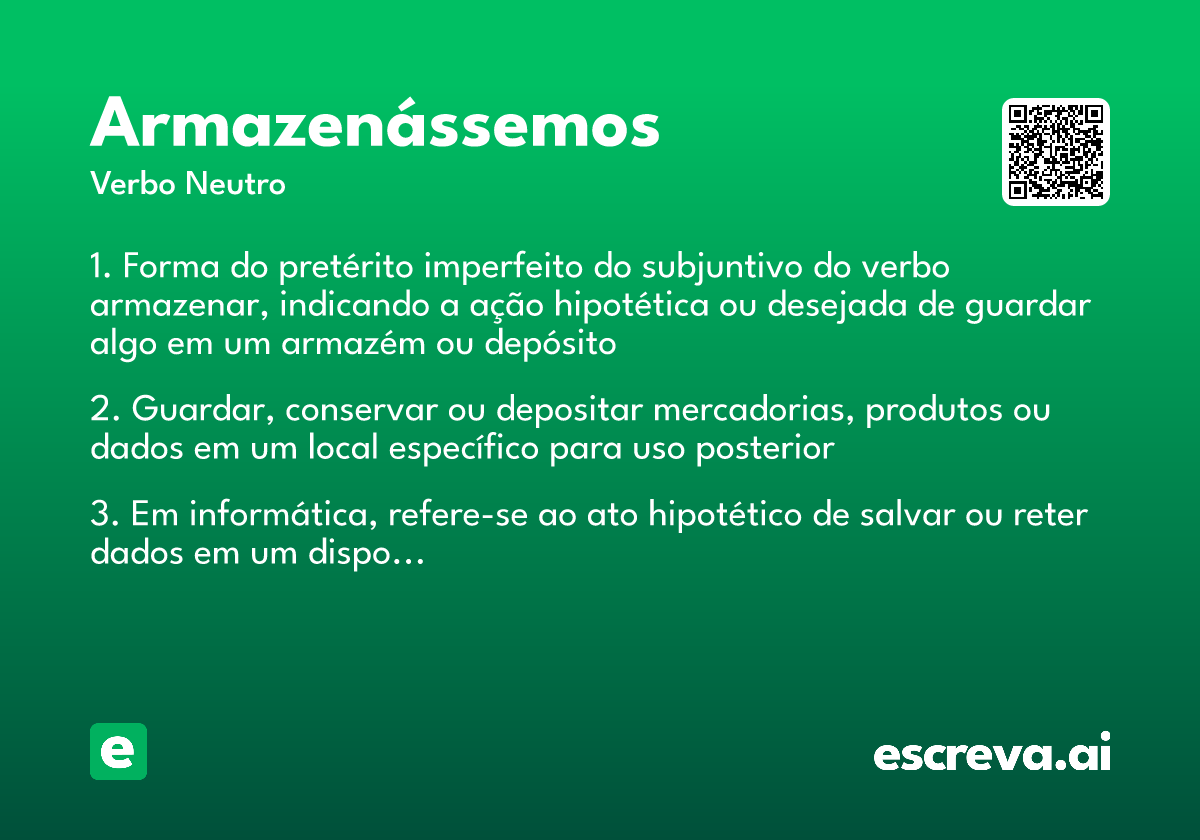 armazenássemos