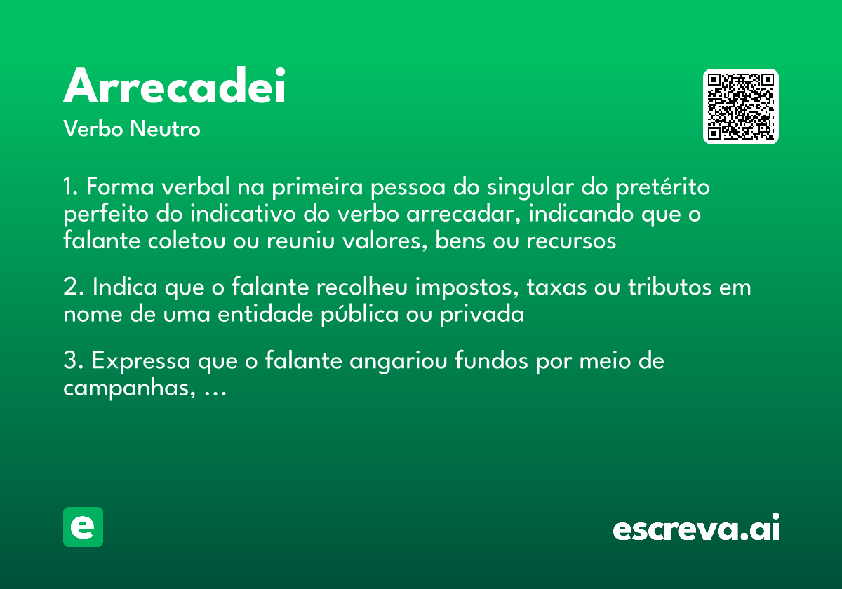 arrecadei