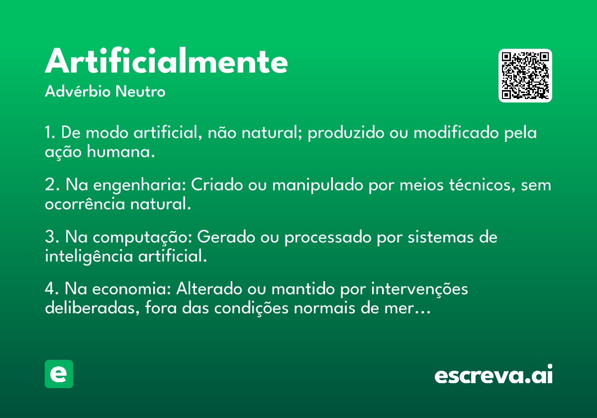 artificialmente