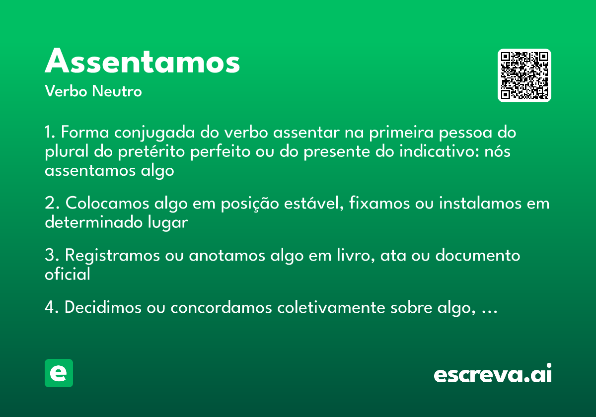 assentamos