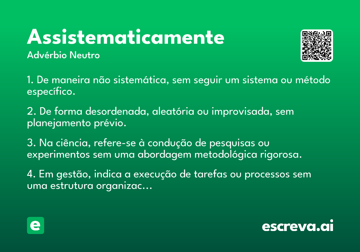assistematicamente