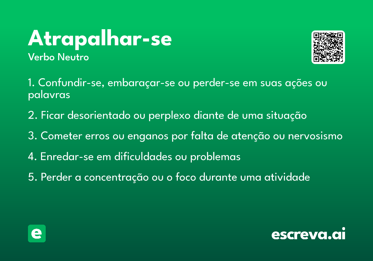 atrapalhar-se