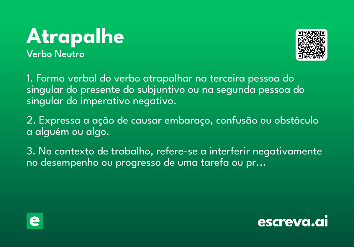 atrapalhe