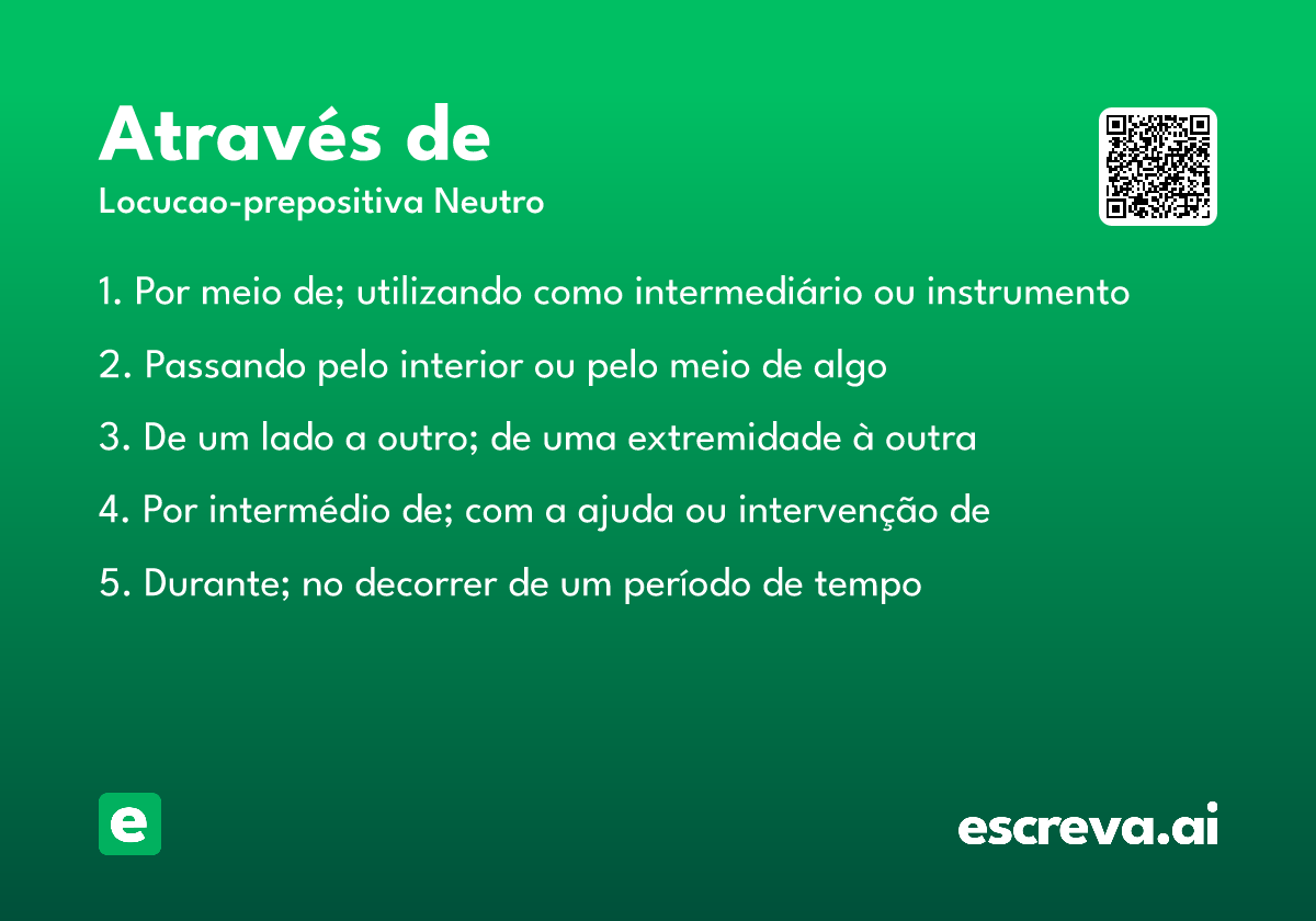 através de