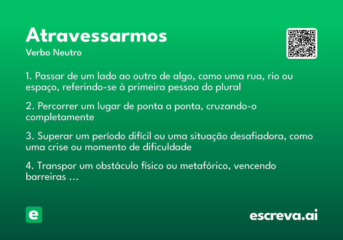 atravessarmos