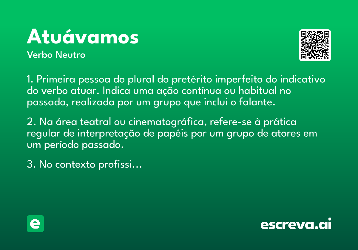 atuávamos