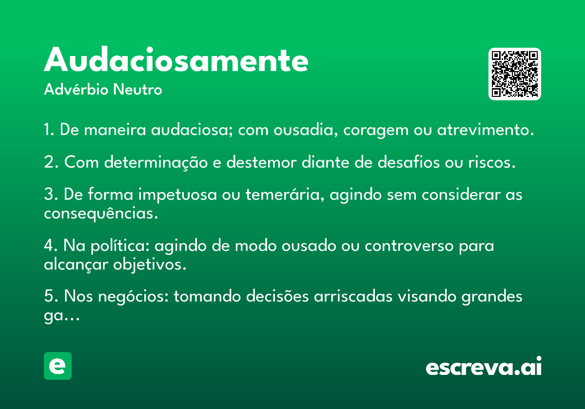 audaciosamente