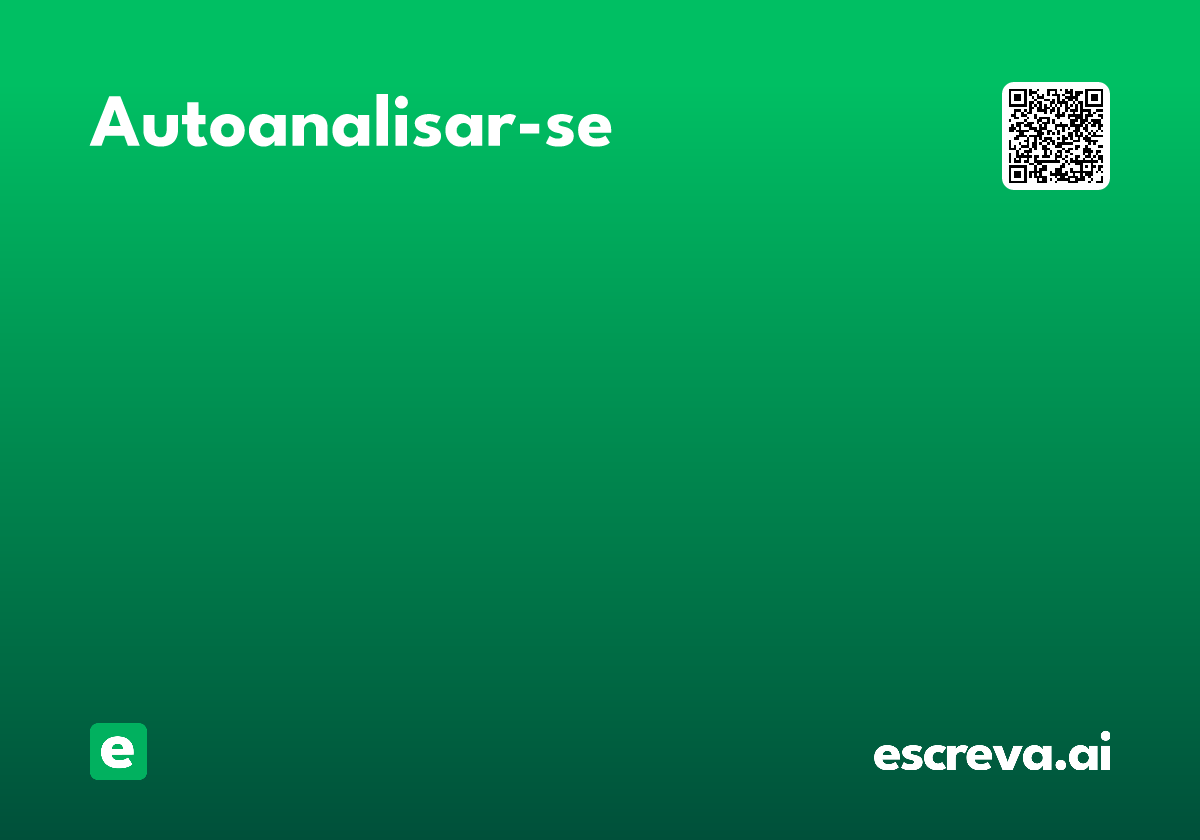 autoanalisar-se