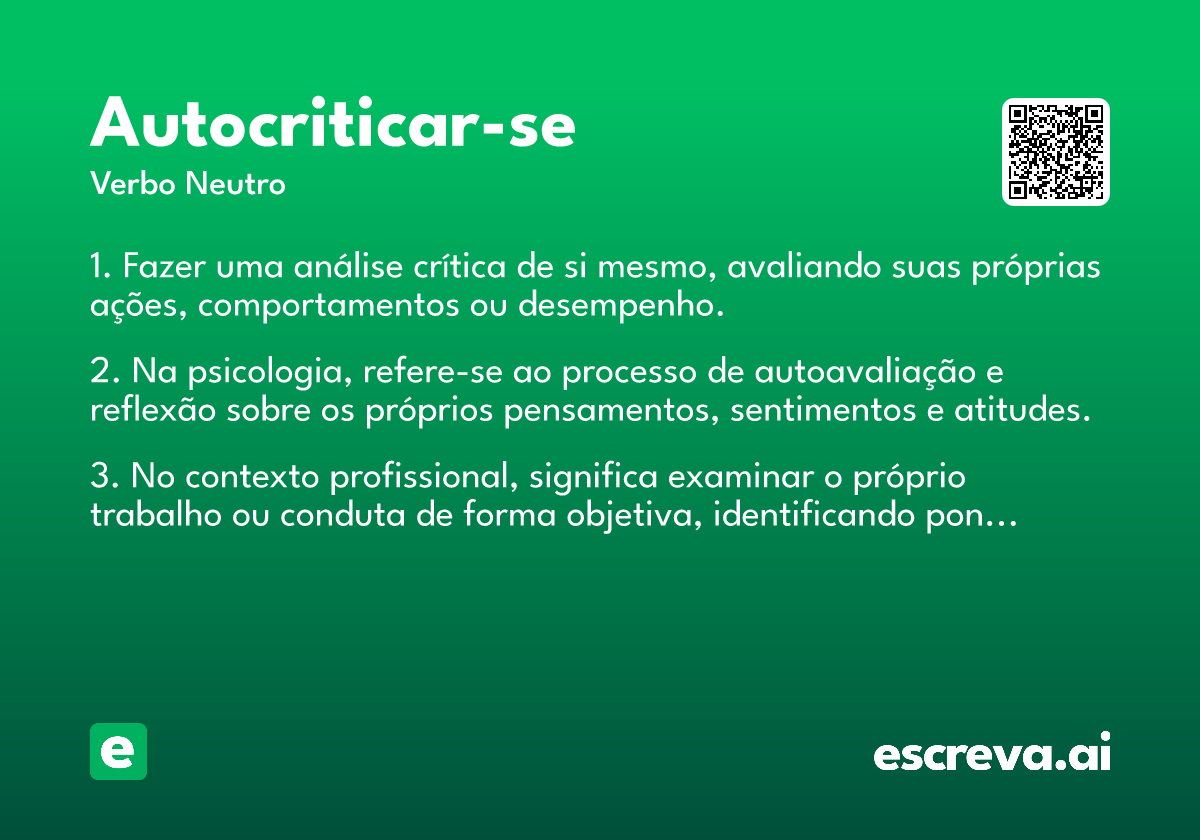 autocriticar-se