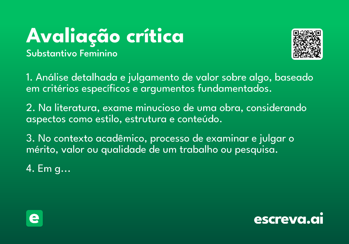 avaliação crítica