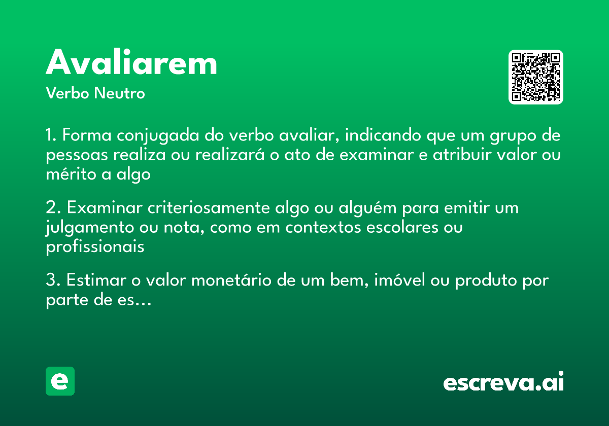 avaliarem
