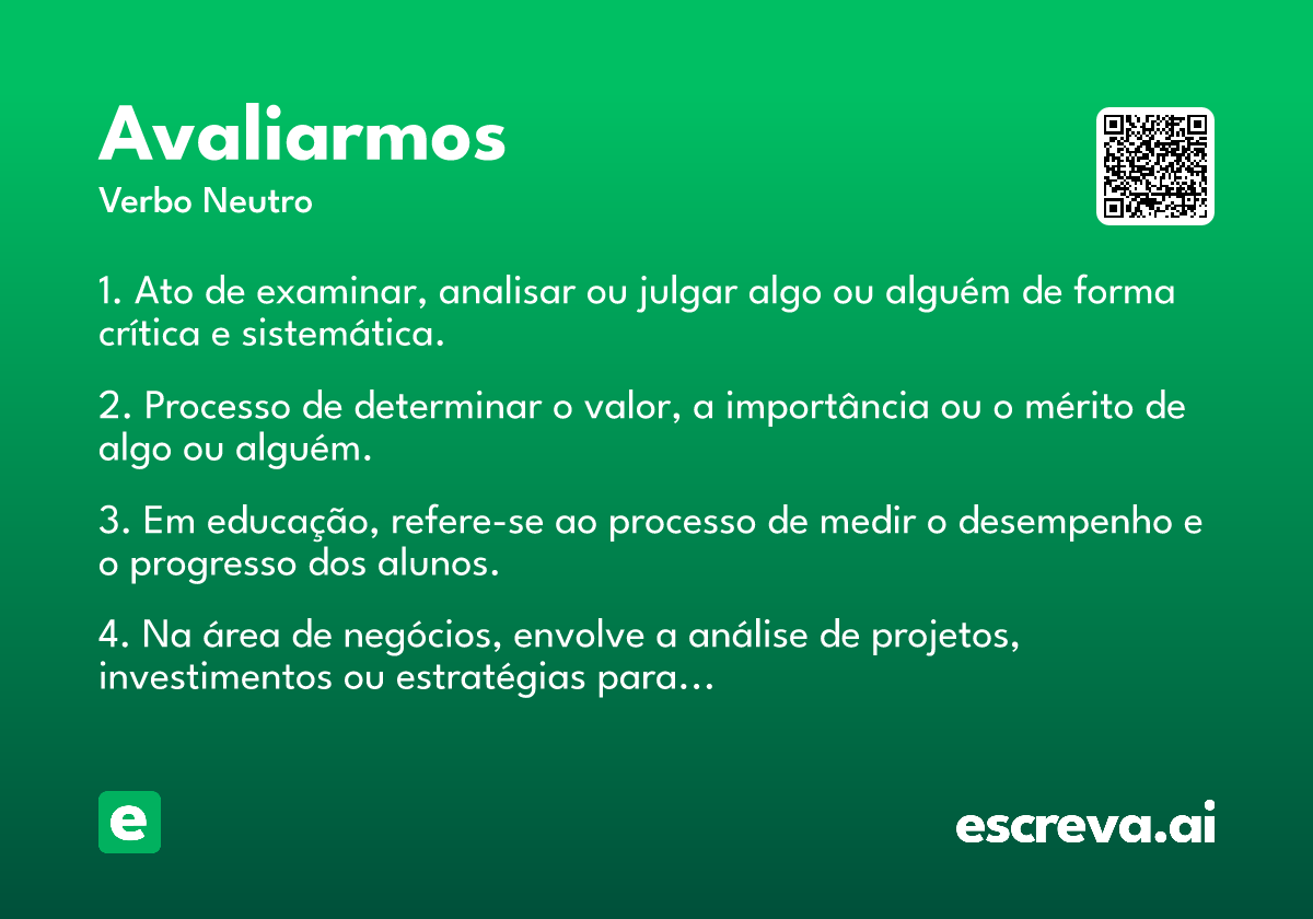 avaliarmos