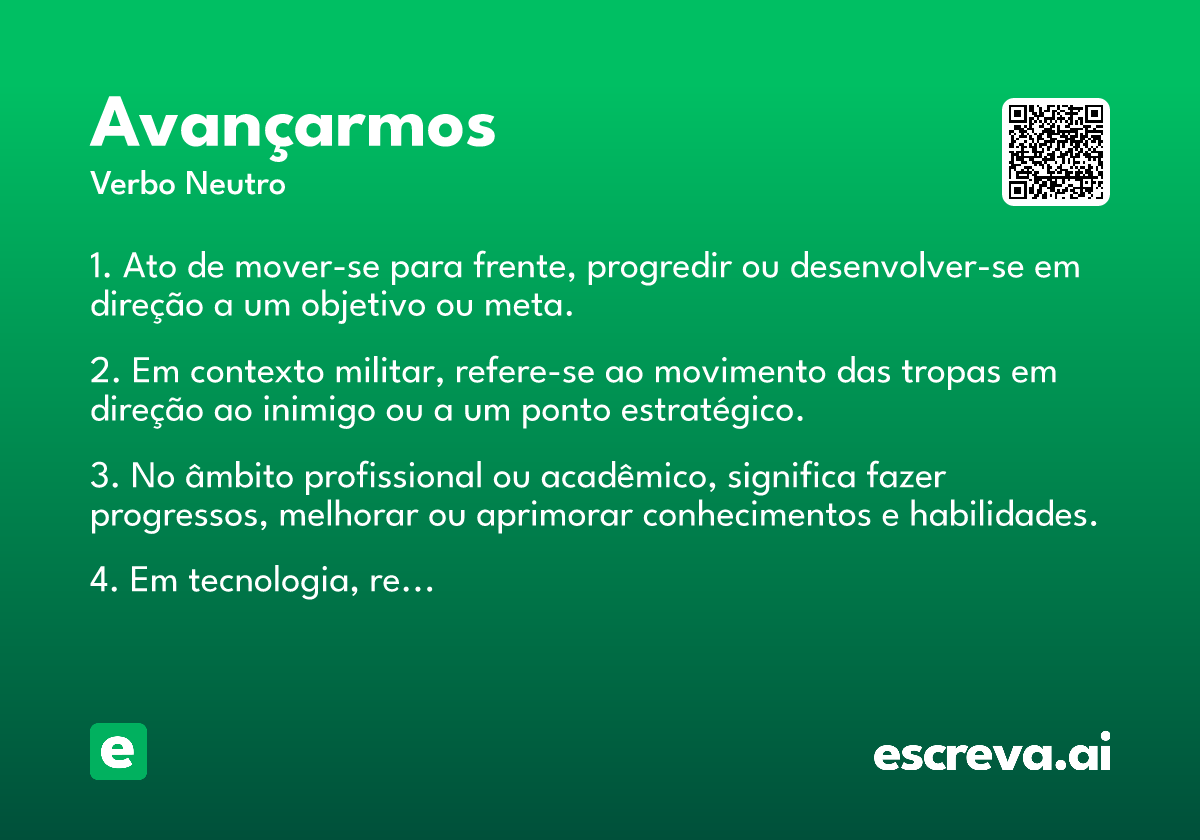 avançarmos