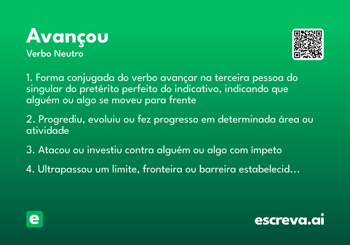 avançou