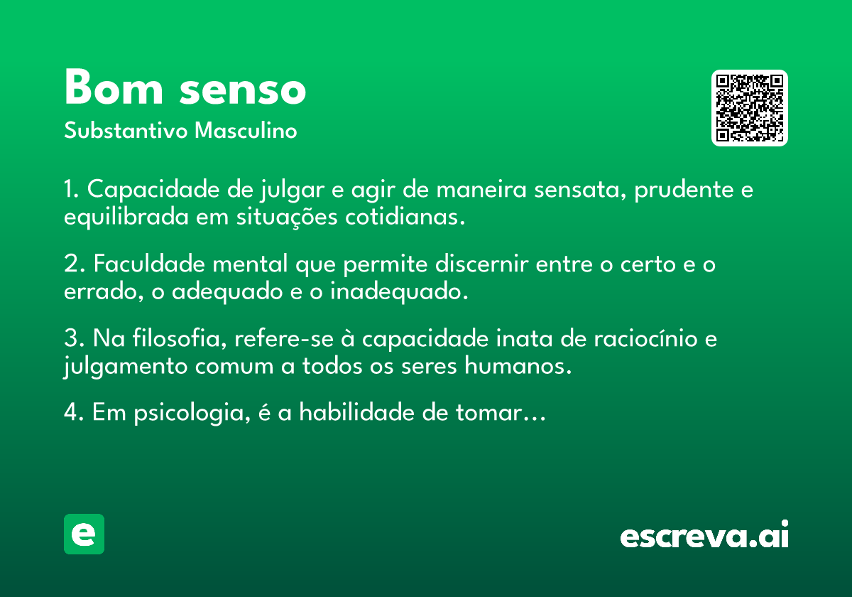 bom senso
