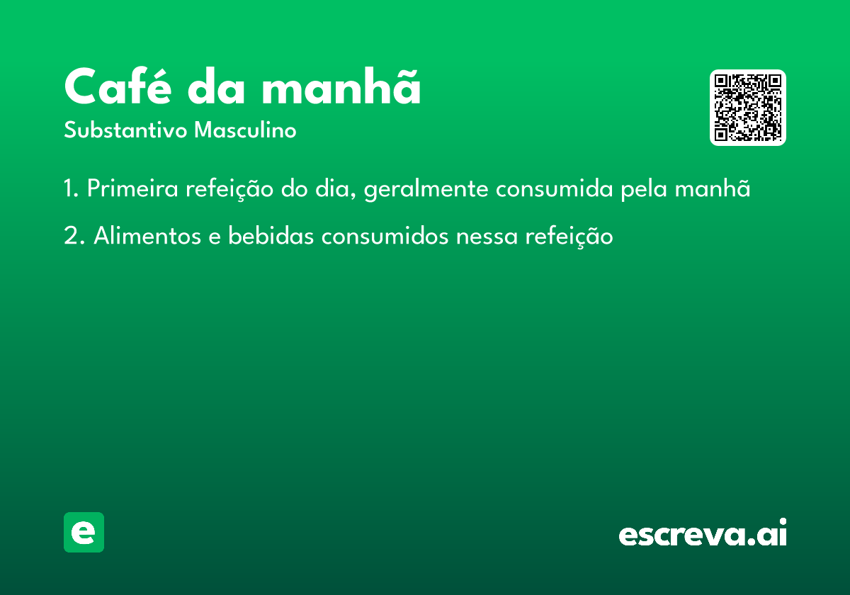 café da manhã